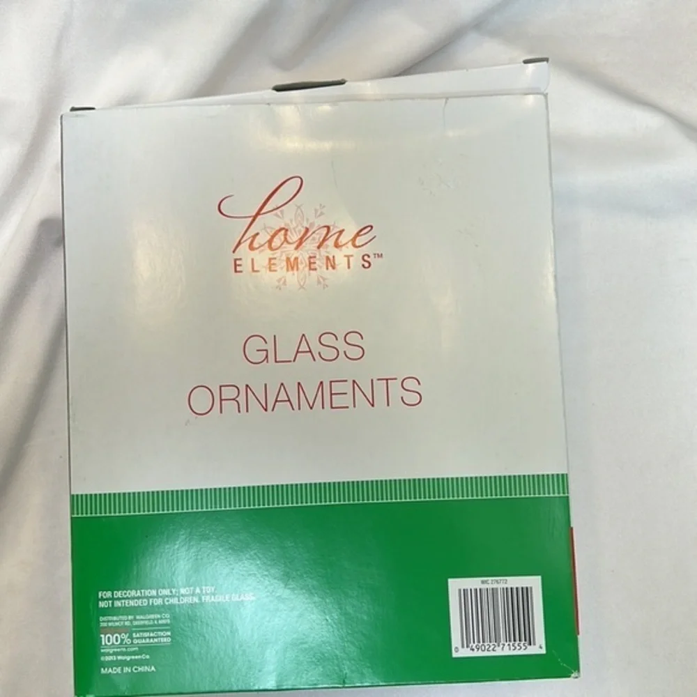 Home Elements Clear Glass Ornaments with Snow Inside--2 Boxes of 4